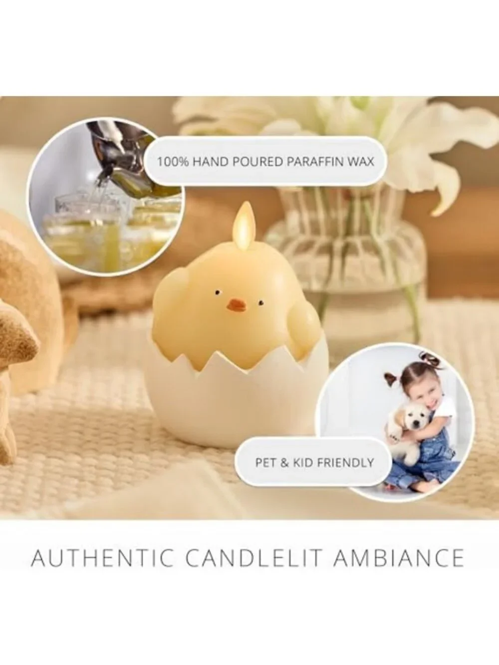 Flameless Easter Chick Candle - 3.3